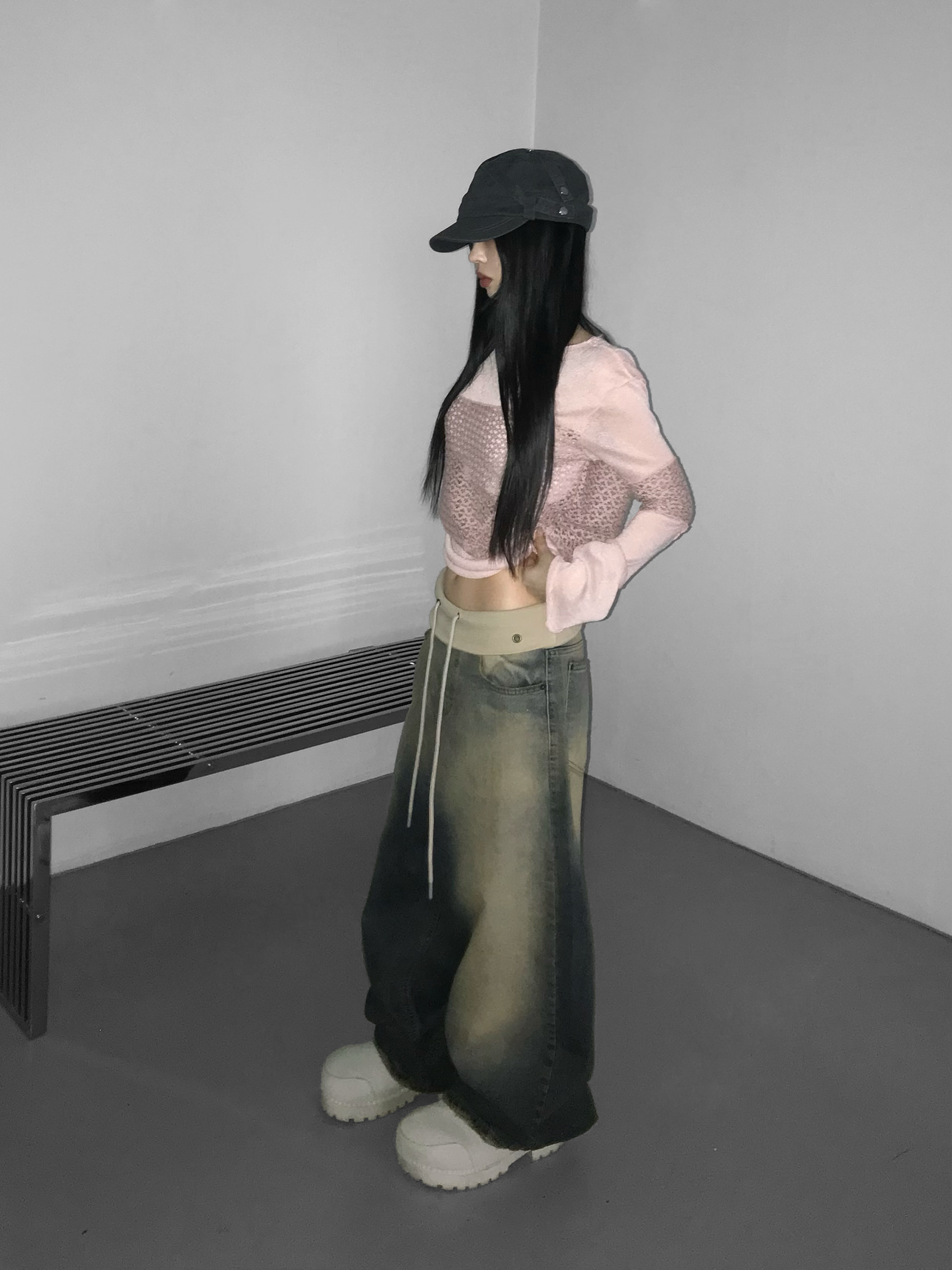 Asymmetrical Sheer Knit Top