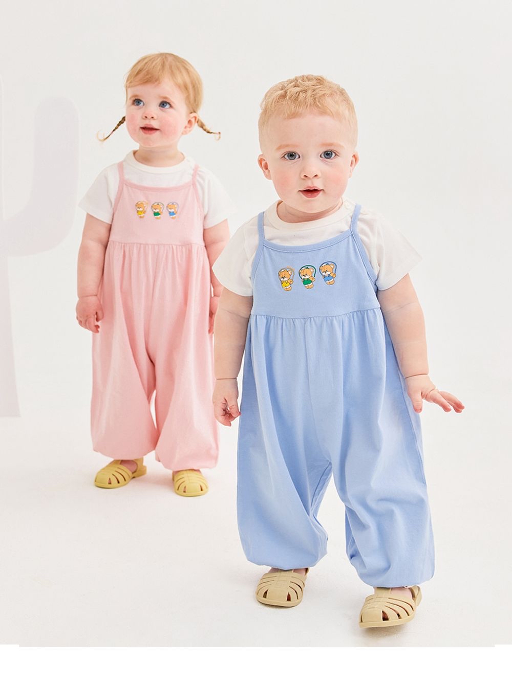 ☀️預訂 韓國直送☀️🇰🇷Milk Baby五色跳繩小熊印花寬鬆吊帶連身褲