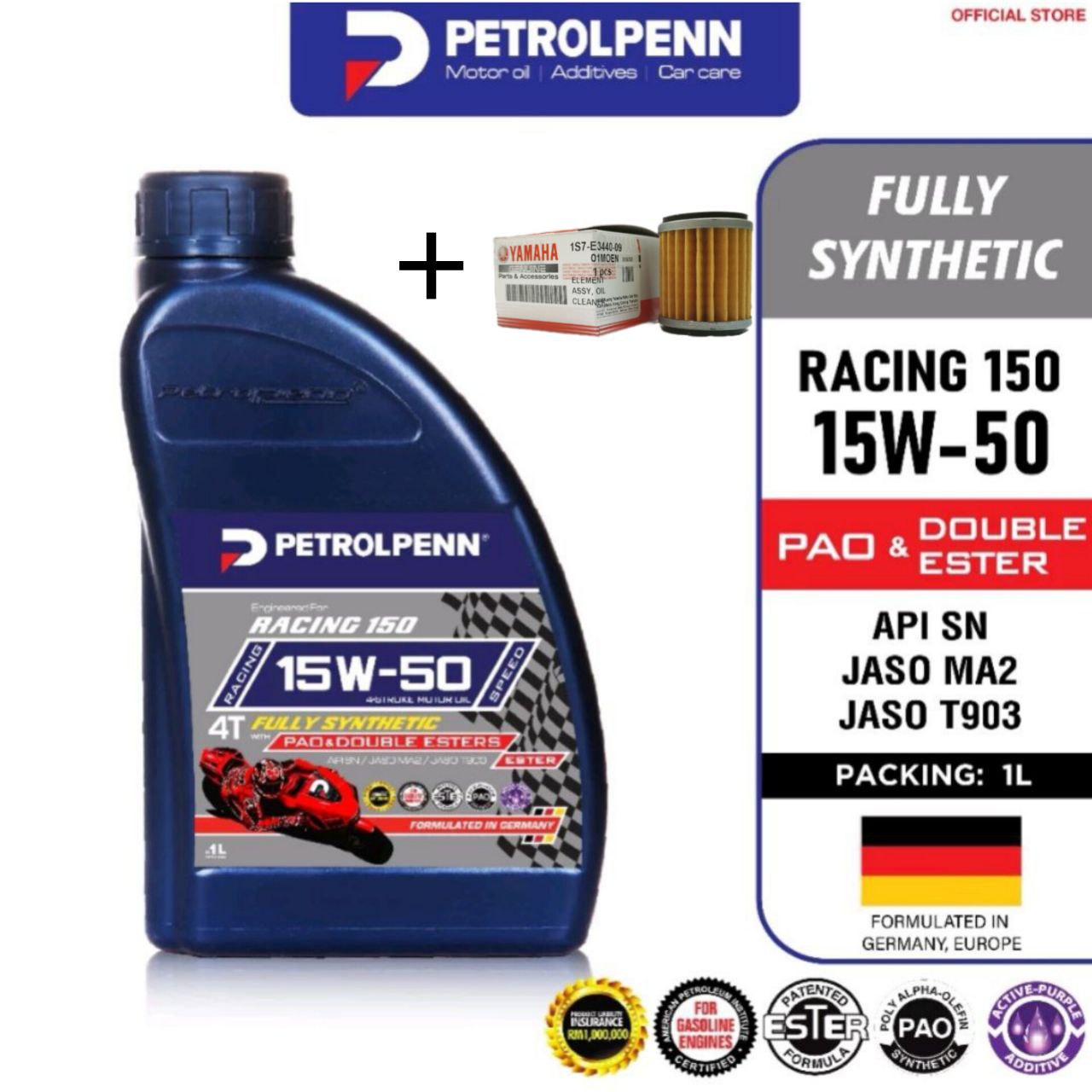Petolpenn Touring RS150 4T 10W-40 / 10W-30 / 15W-50 Fully Synthetic Double Ester 1.2L Motorcycle Engine Oil Recommended by HONDA