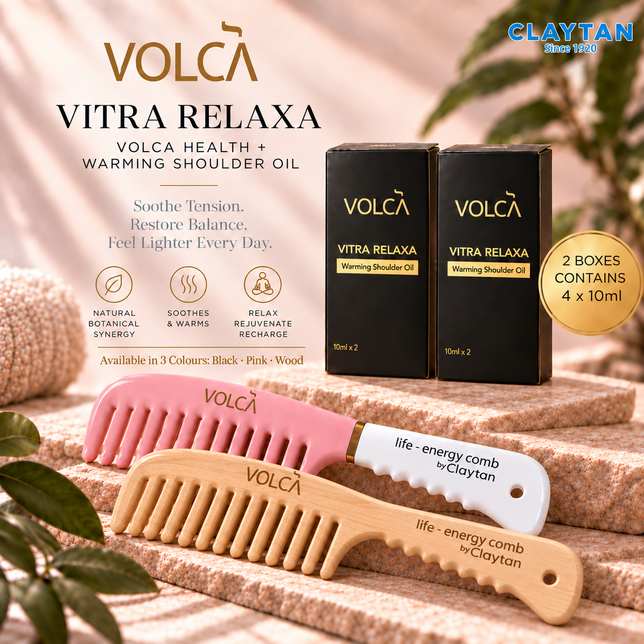 VOLCA Health Set | VOLCA Health + VOLCA Vitra Relaxa (Warming Shoulder Oil)