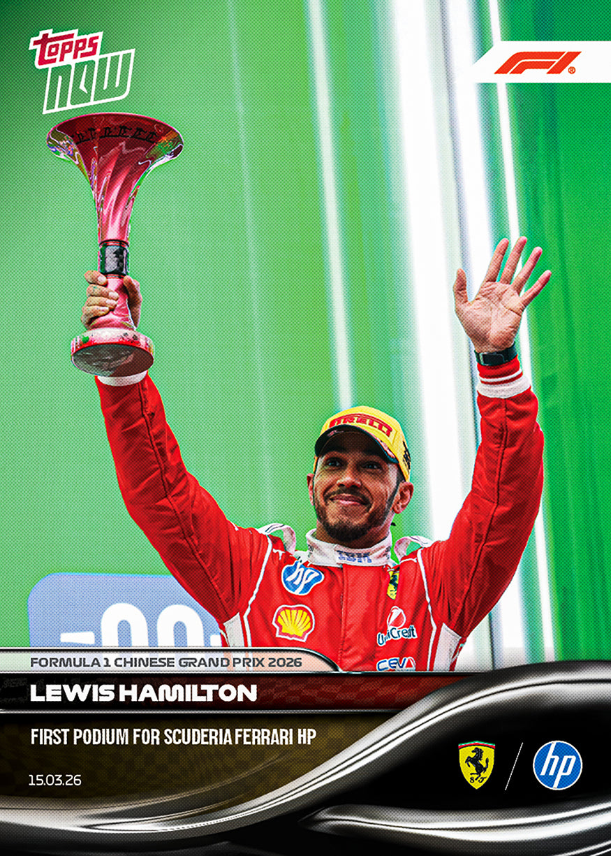 Lewis Hamilton - 2026 F1 Topps NOW® #21 Chinese GP Ferrari首個頒獎台卡｜PR 9,969