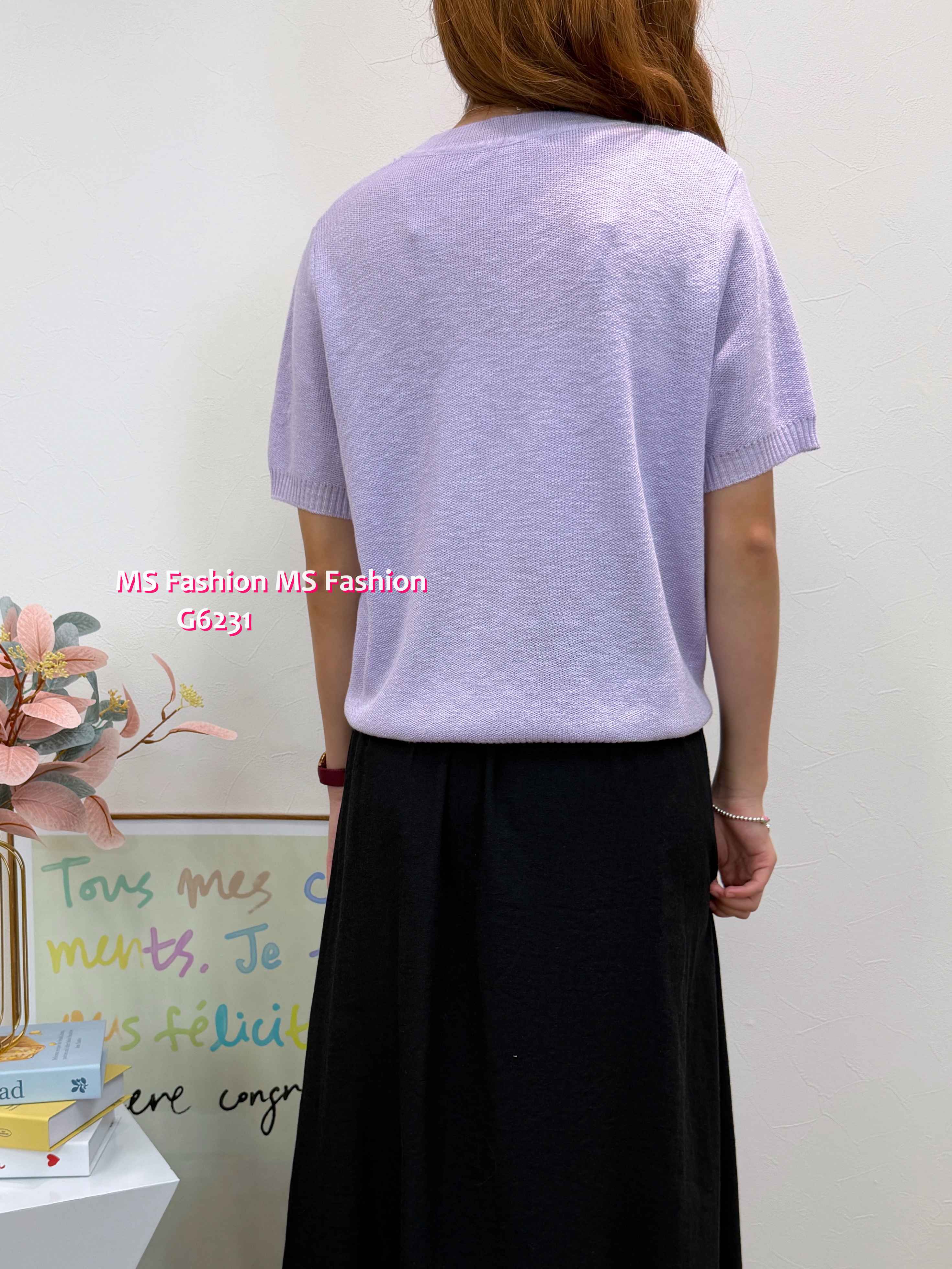 G6231 韓國🇰🇷珠片馬仔針織top