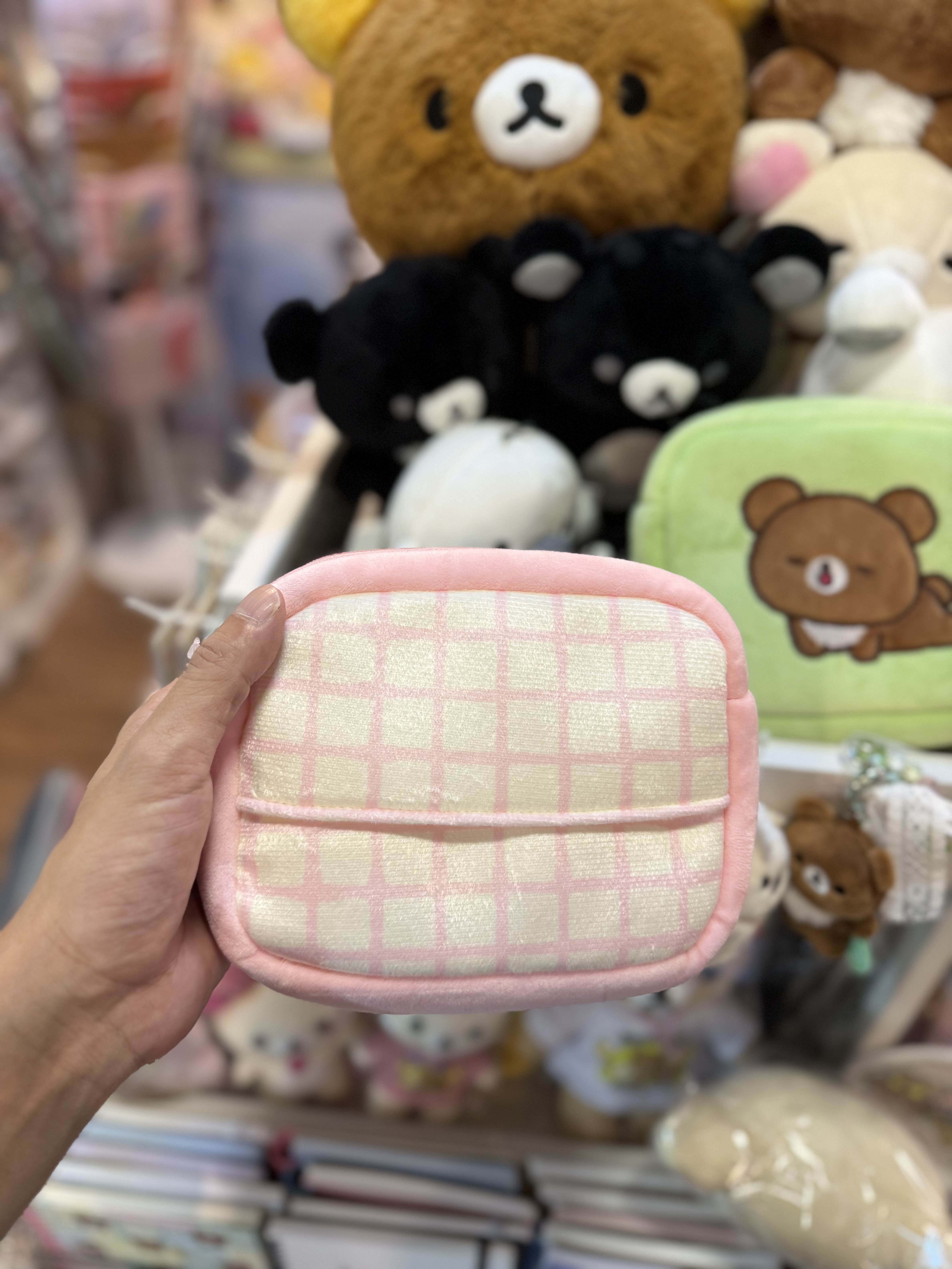 《現貨》全新日本限定小熊10週年紀念系列 茶小熊毛毛化妝袋