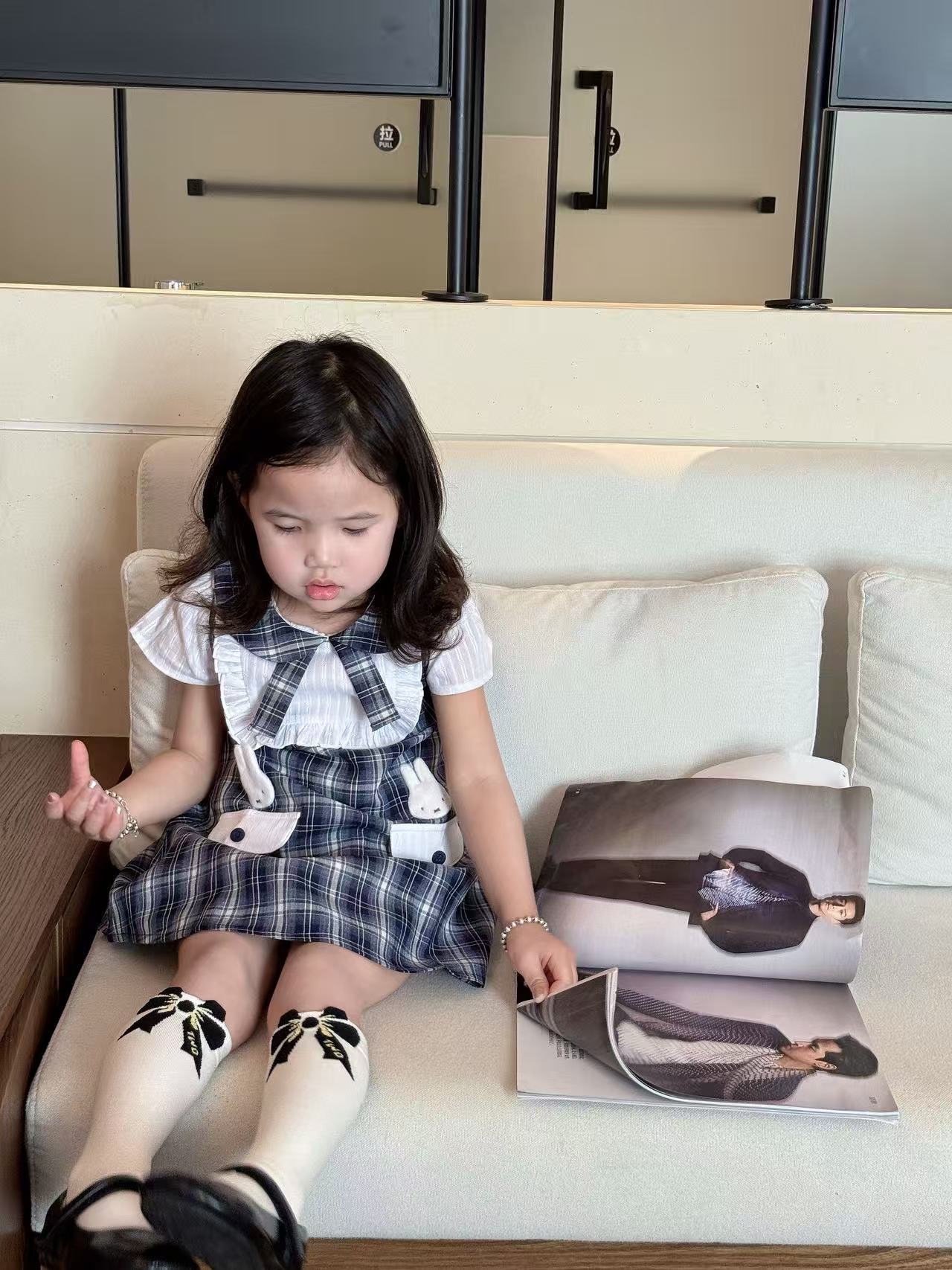 0647 米菲格子淑女裙