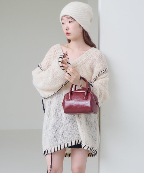 v領盲針編織冷衫