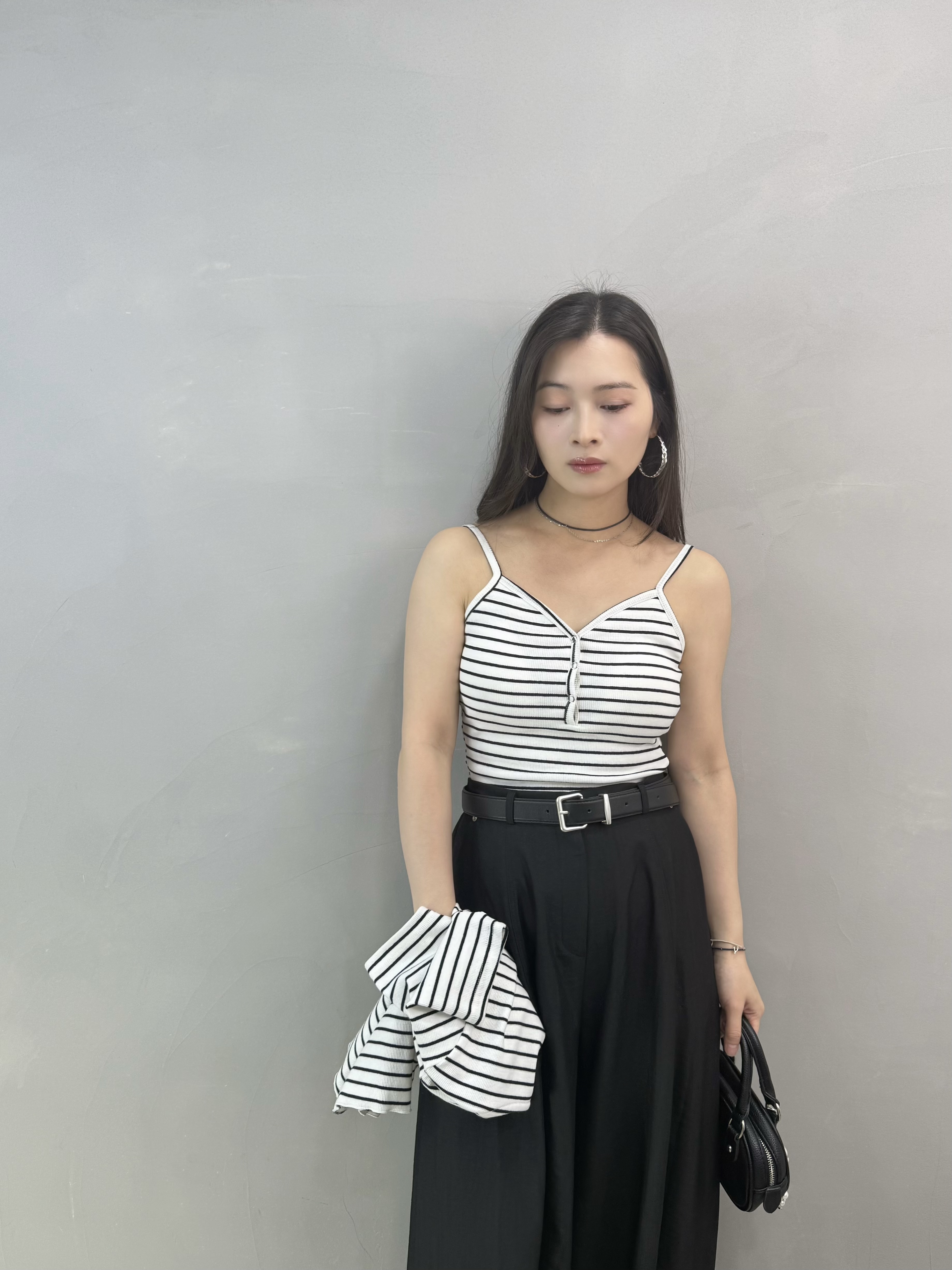 W77 橫間吊帶bra top+外套Set