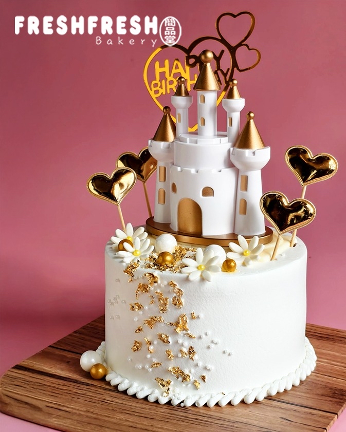 華麗城堡擺件蛋糕5寸