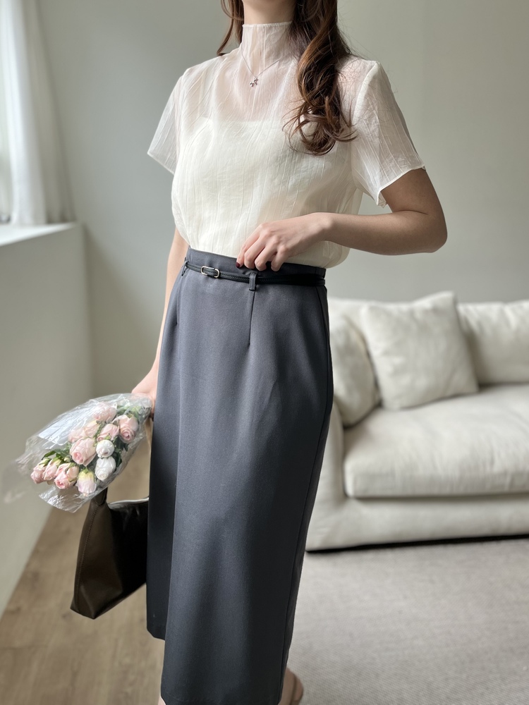 Atelier Belted Skirt (Charcoal)