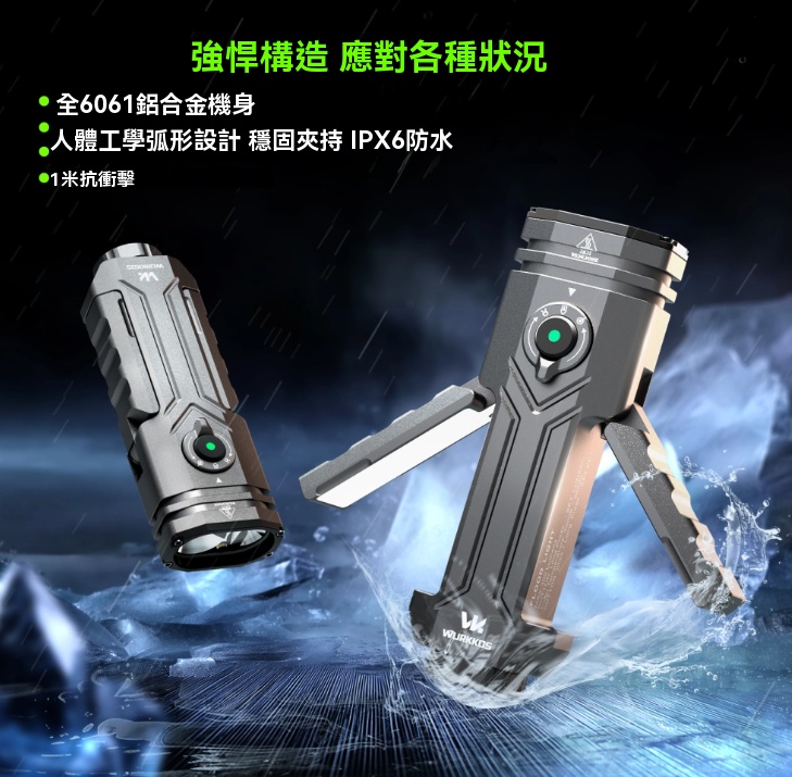 WURKKOS HD02 四合一多功能變形式手電筒