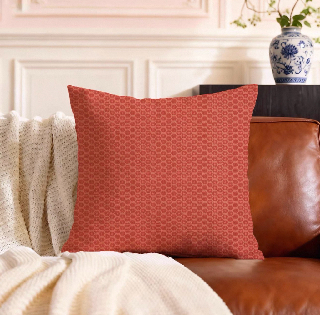 Levende 北歐簡約紅色花朵系列抱枕套