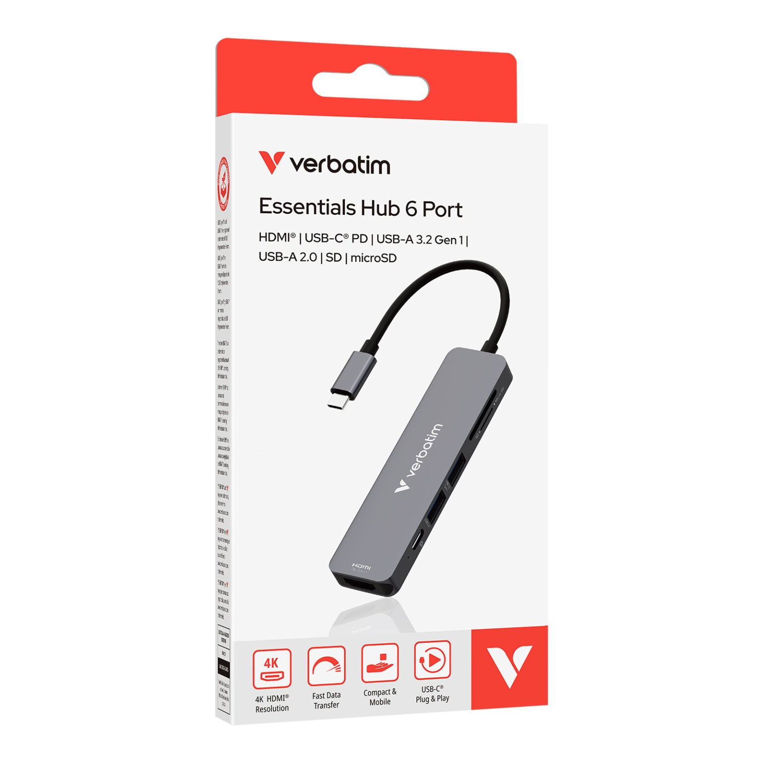 Verbatim 威寶｜Essentials Hub 6 Port 集線器