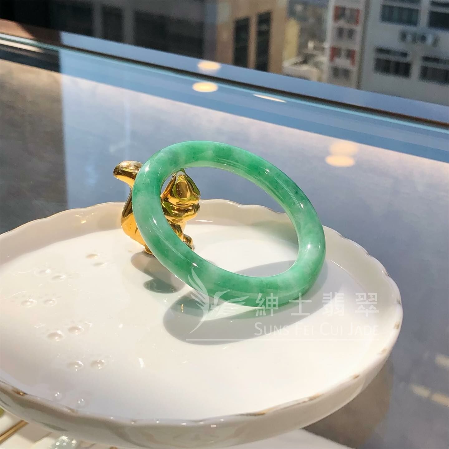 滿綠甜色圓鐲 50.7mm