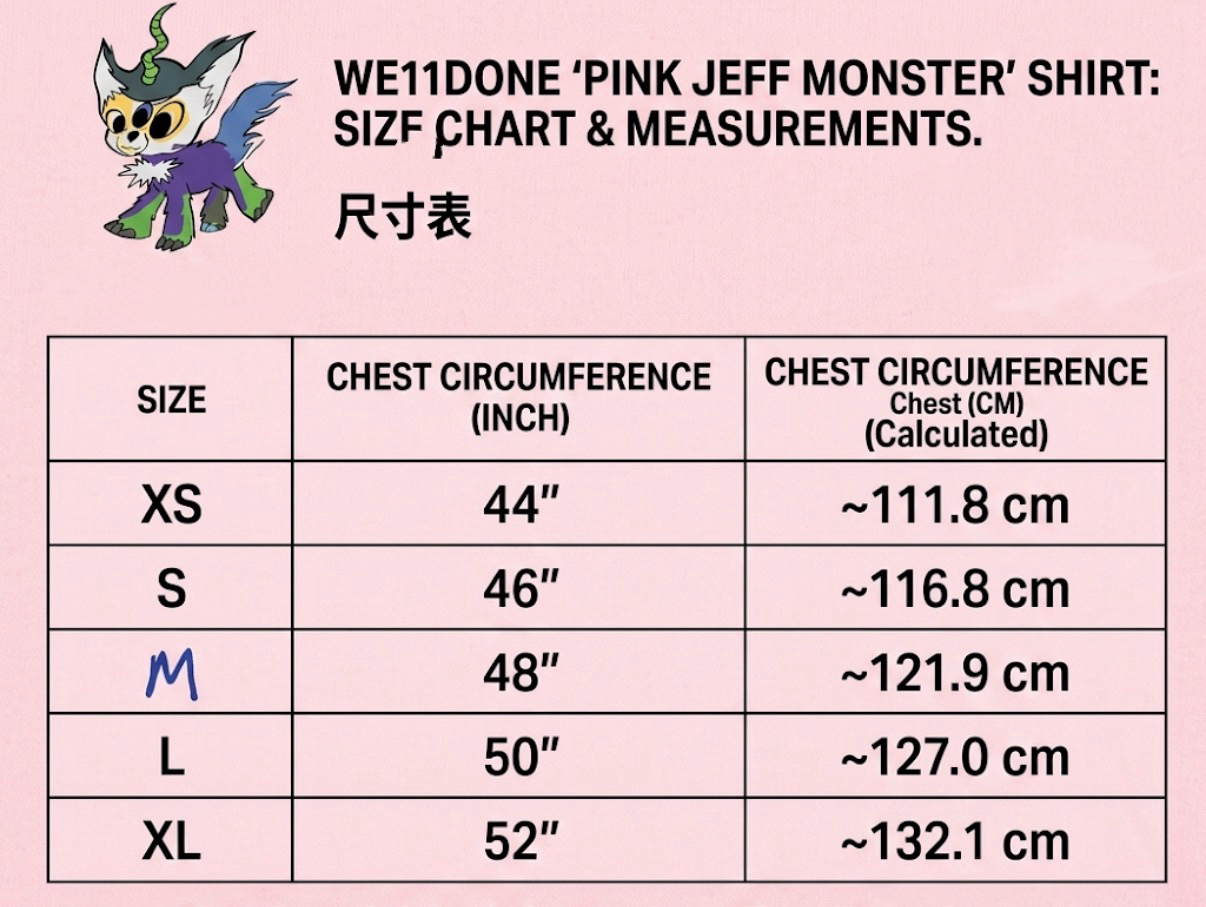 We11done Pink Jeff Monster Tee