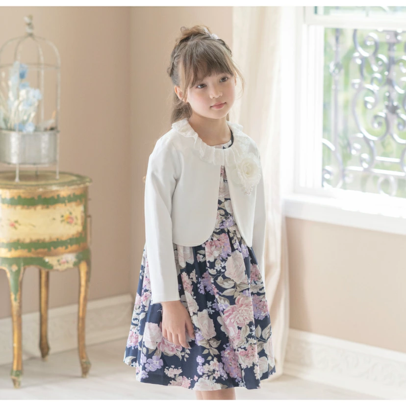 🆕【⭐訂購⭐】 🇯🇵日本直送🌀碎花短袖連衣裙+蕾絲領外套 華麗套裝［4款選］🌀[ELBA-0076][260214]