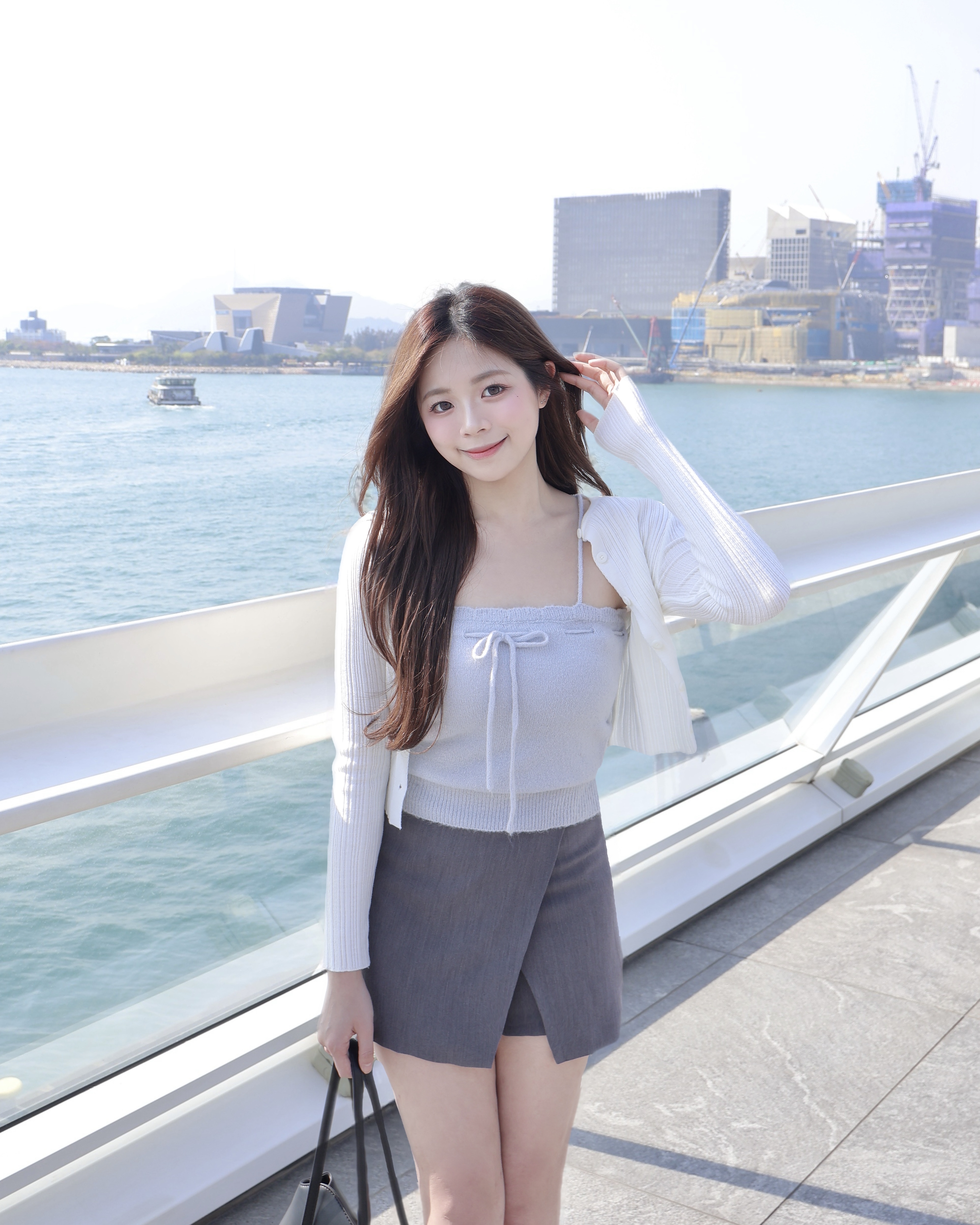 【 ⍤層次感恩物！Mohair泡泡感花邊🫧蝴蝶結吊帶背心🩵】 Bang Bang Ribbon Tank Top(三色入)