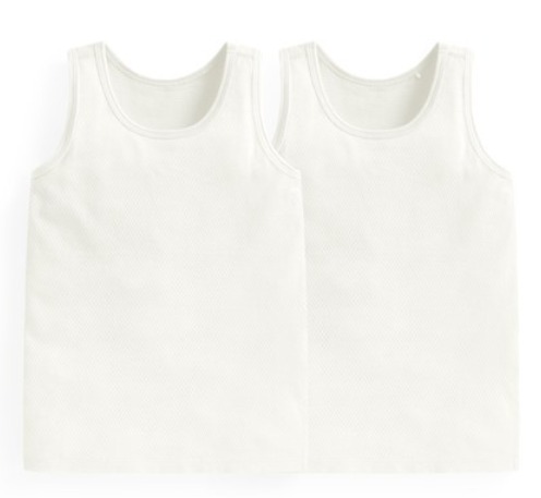 純棉網眼素色背心(2入)-童