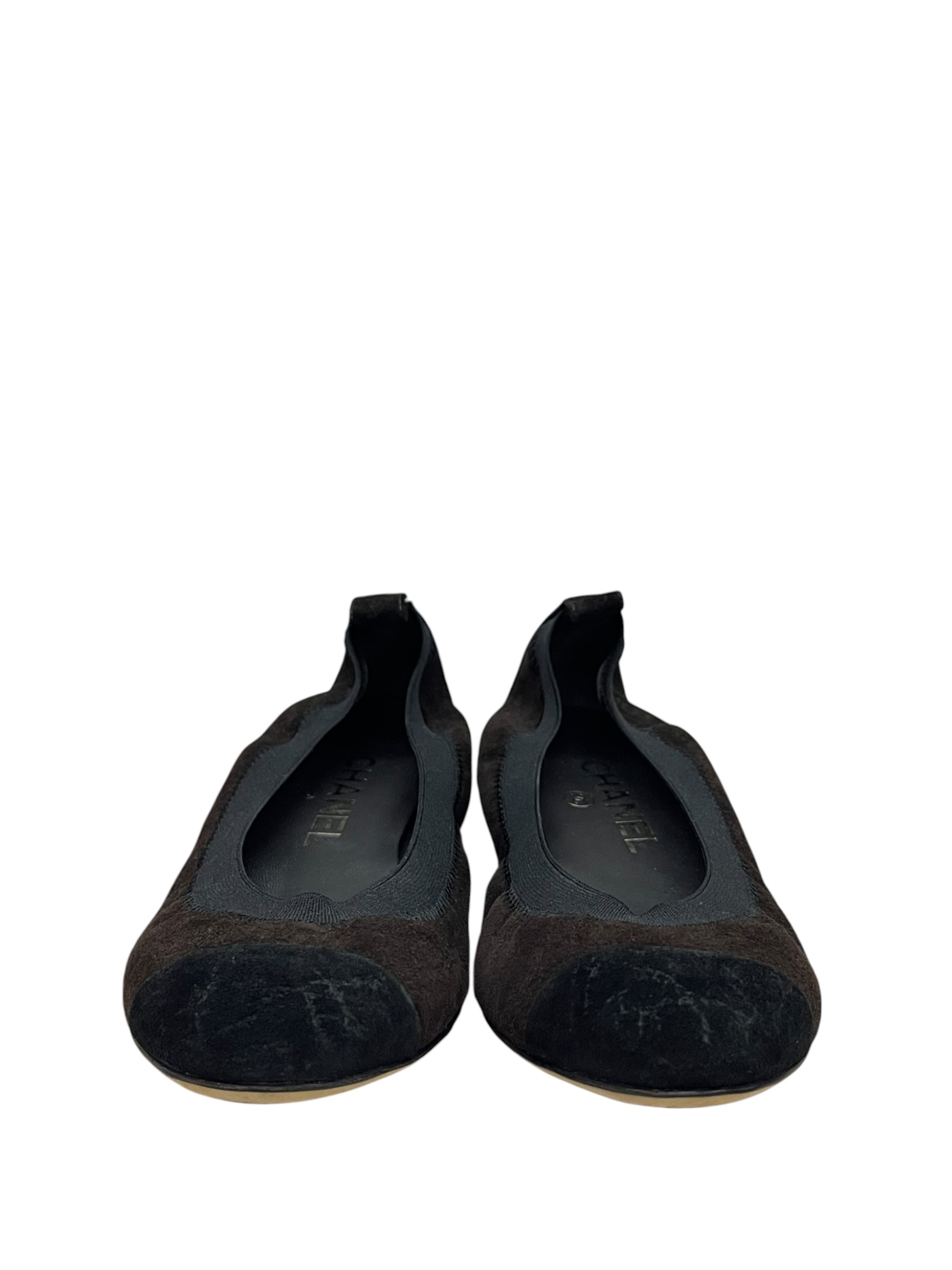 Pre-Owned Chanel Suede Cap Toe Ballerina Flats / Product Code: 080520