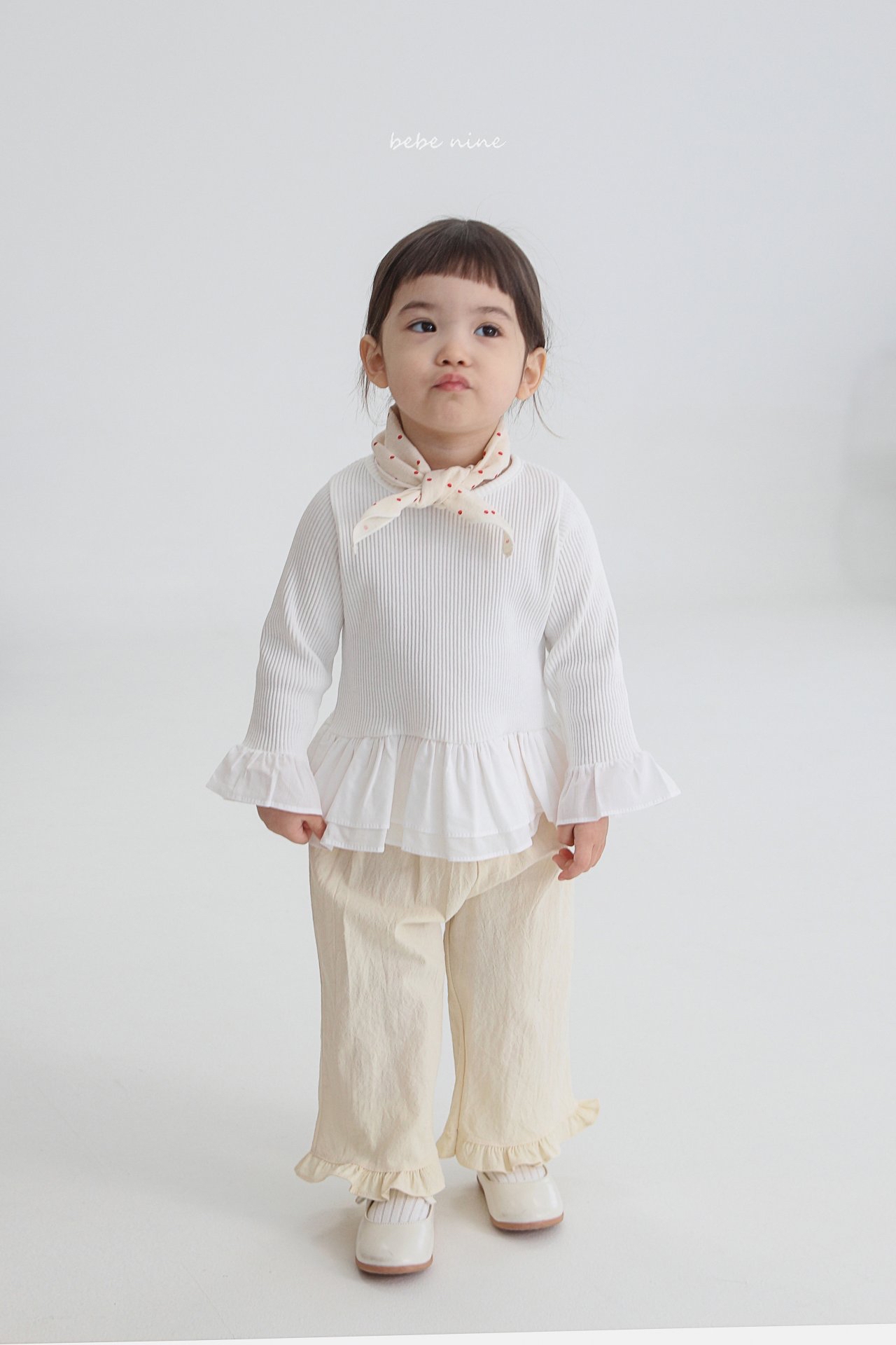 🌸預訂 韓國直送🌸🇰🇷Bebenine三色荷葉花邊下擺長袖上衣