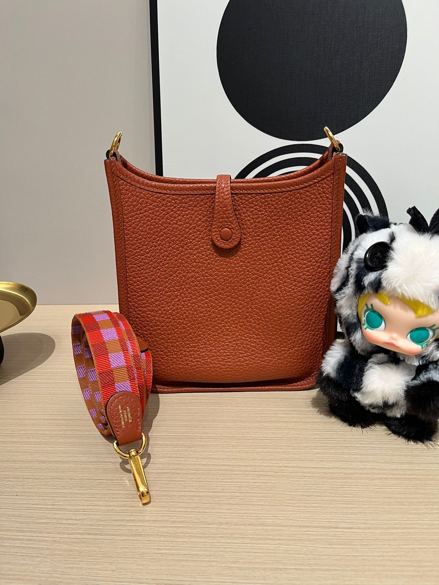 Hermes mini evelyne ,STAMP U，6C 古銅色 100%Authentic,95%new ✅內袋✅原裝織紋肩帶✅dust bag  