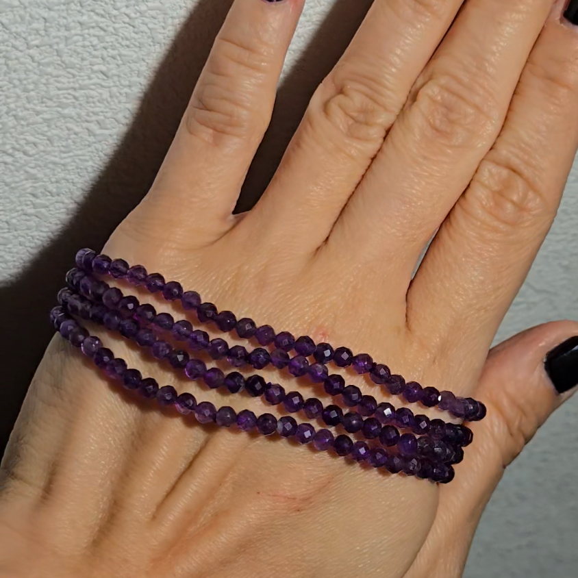 Dream amethyst faceted bead bracelets - AM116