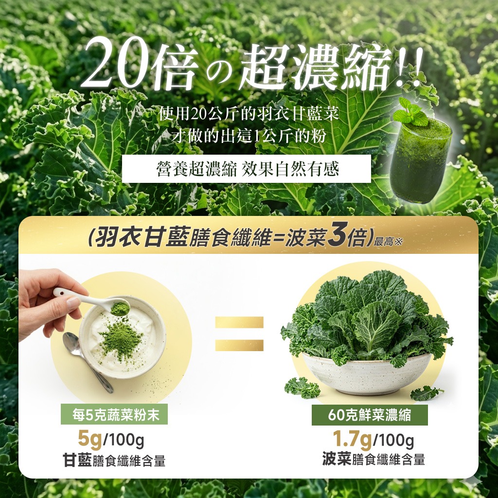 YW260583 - 日禾糧食®台灣製 綠拿鐵羽衣甘藍粉50g