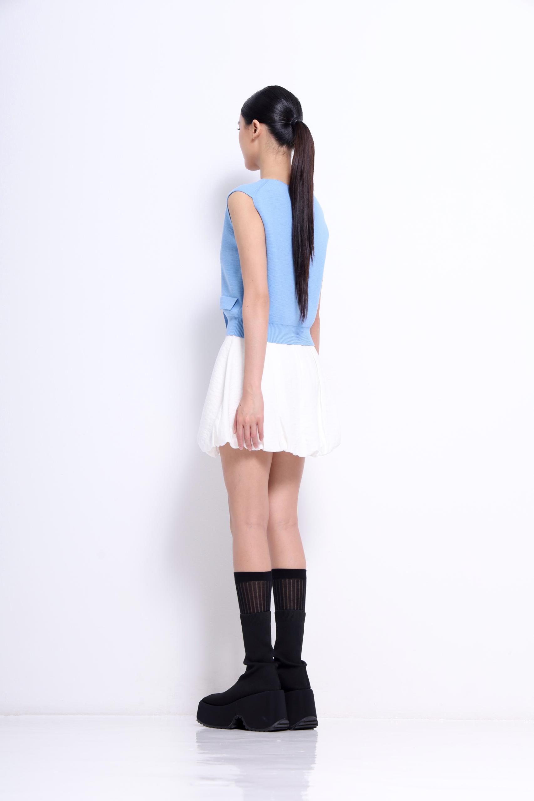 CB2725 V NECK KNITTED VEST TOP