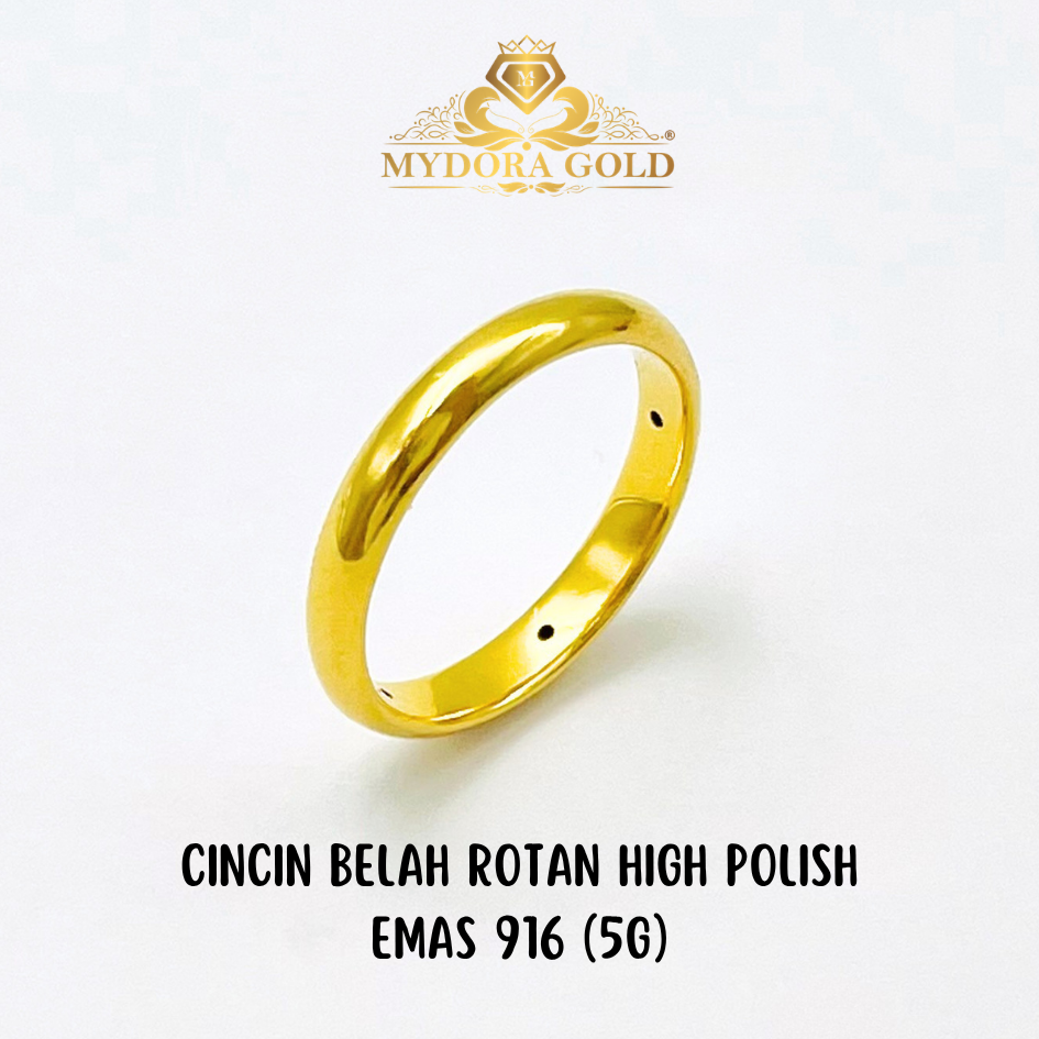 MYDORA Cincin Belah Rotan High Polish (5G) l EMAS 916/22K