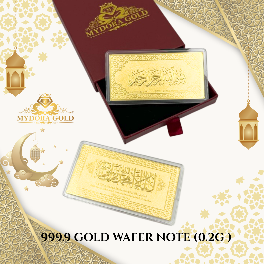 MYDORA 999.9 Gold Wafer Duit Raya Note (0.2g/0.5g)