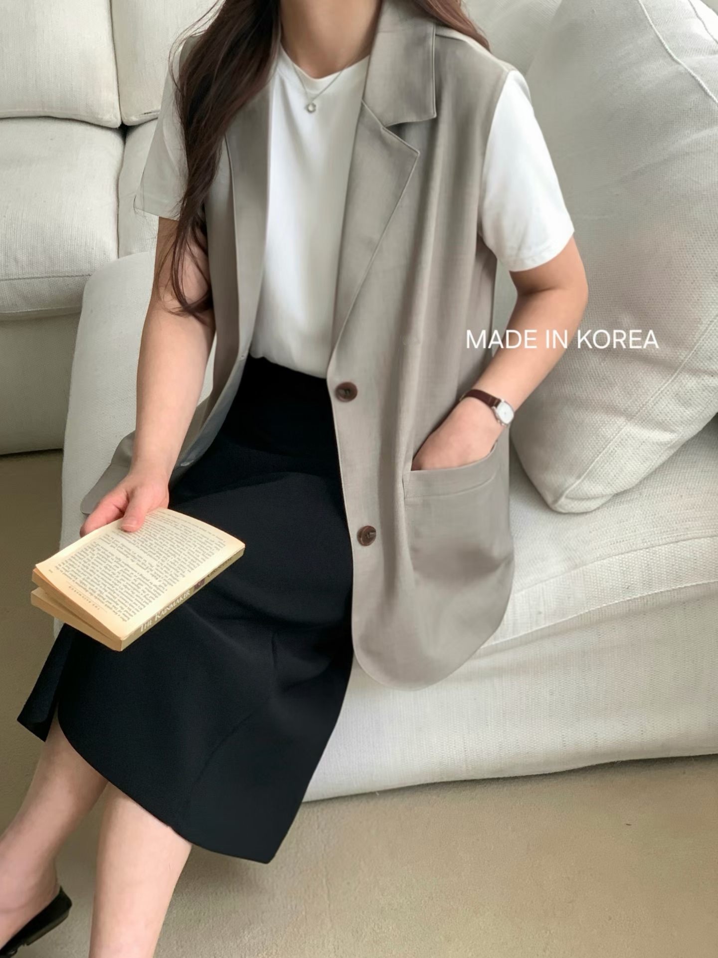 G6581 反領西裝背心外套