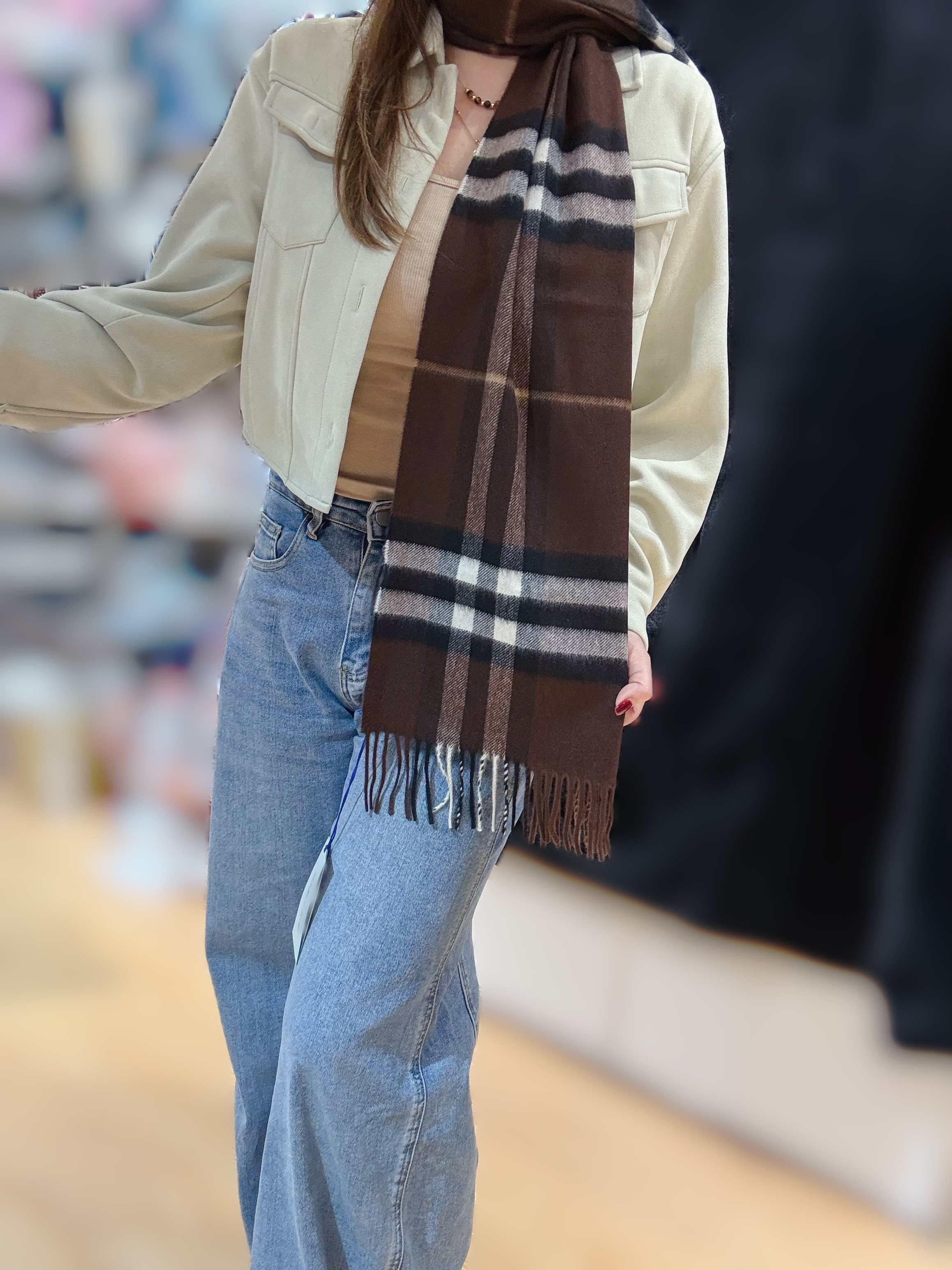 Burberry scarf cashmere/check/marrone