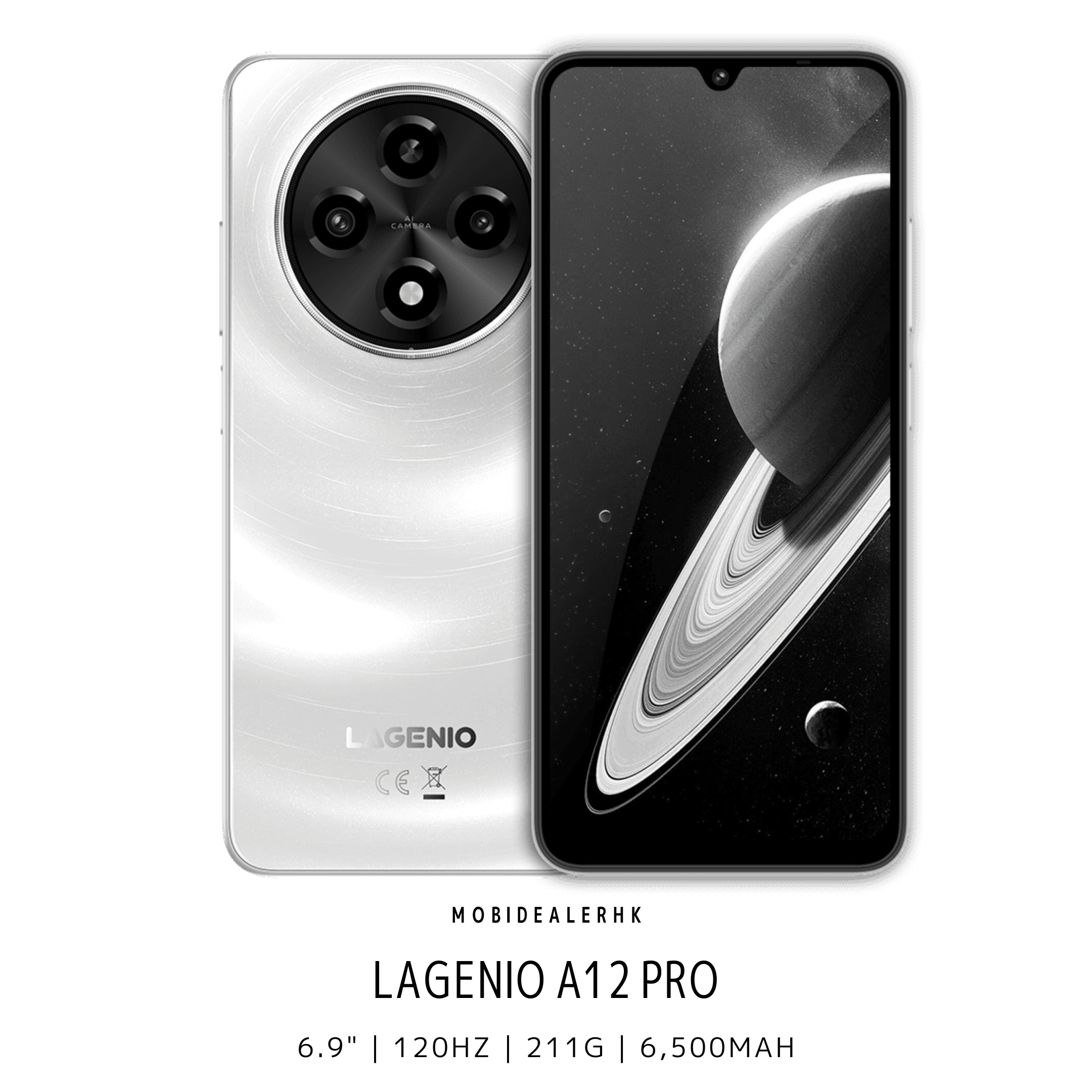 Lagenio A12 Pro | 4G | 智能手機 | 6.9" | 120Hz | 211g | 6,500mAh