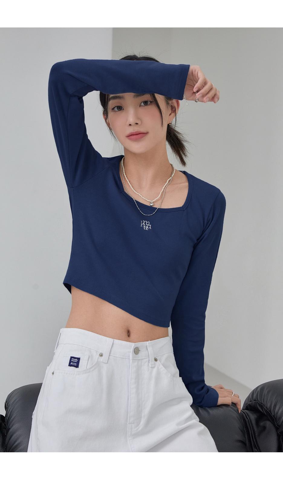 <預訂>🇰🇷MuahMuah Square Neck crop long sleeve