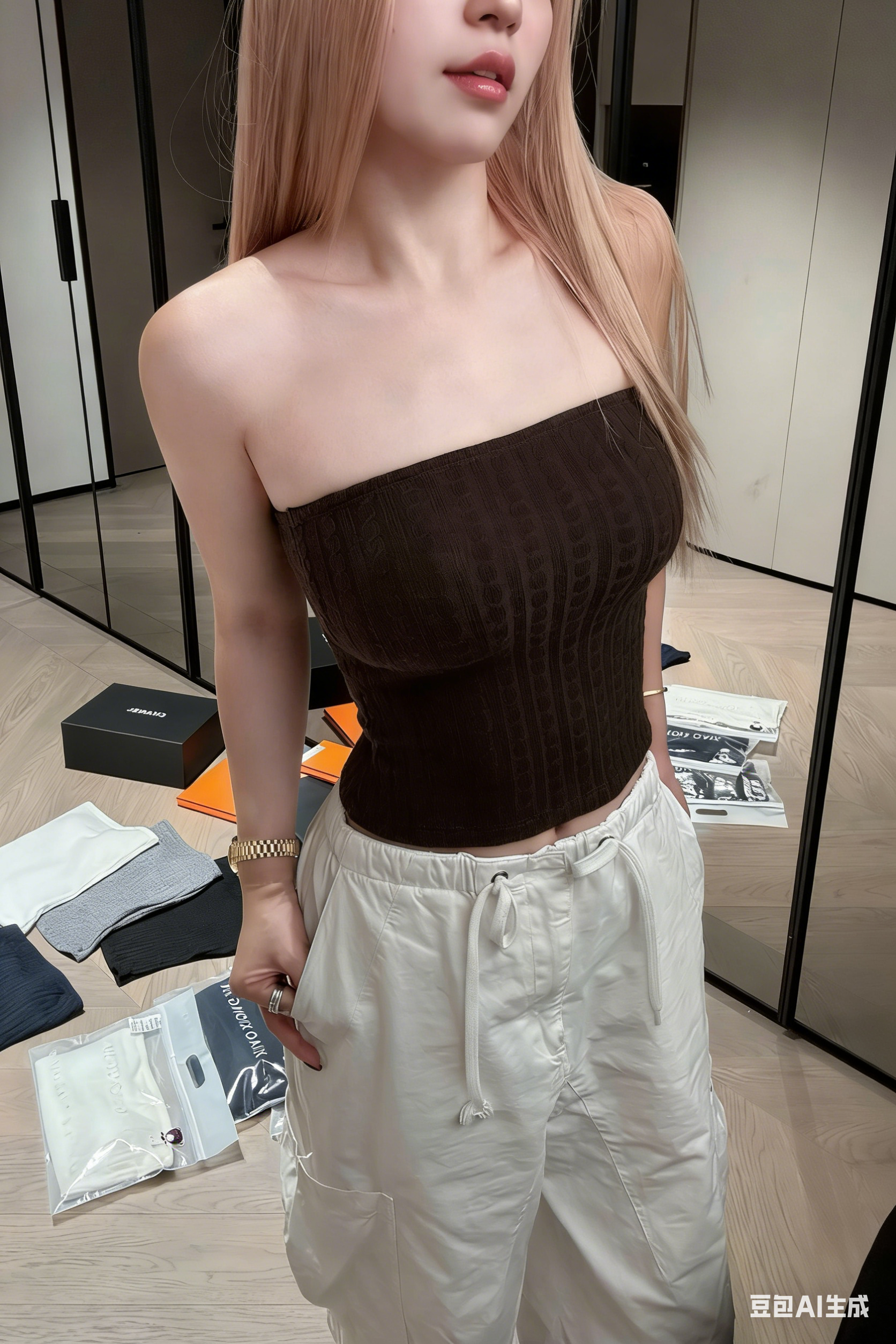 4477 网红抹胸上衣TUBE CROP TOP