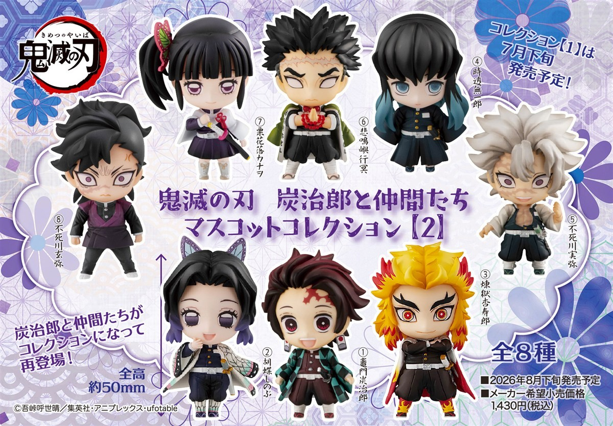 (預訂訂金 $200) (總價 $589) MegaHouse 鬼滅之刃 炭治郎與伙伴們 Vol.2 Tanjiro & Friends Mascot Collection (原盒8盒) (1套8款) (行版)