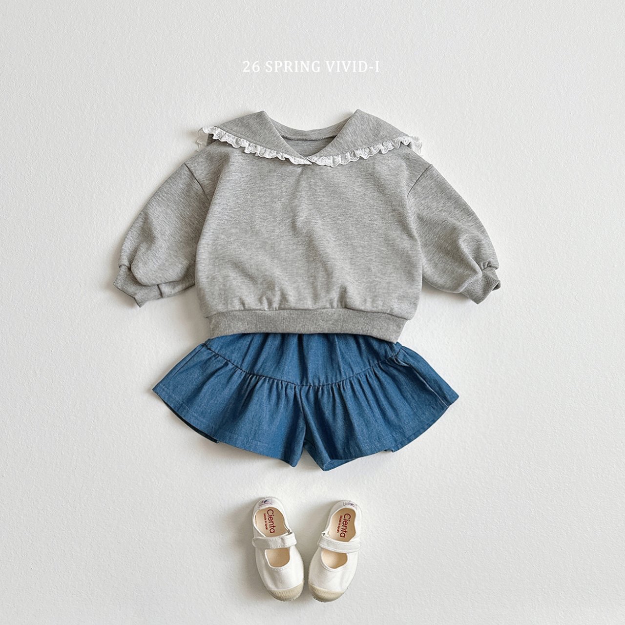 🌸預訂 韓國直送🌸🇰🇷VIVIDI三色蕾絲水手領泡泡袖喇叭褲上下套裝