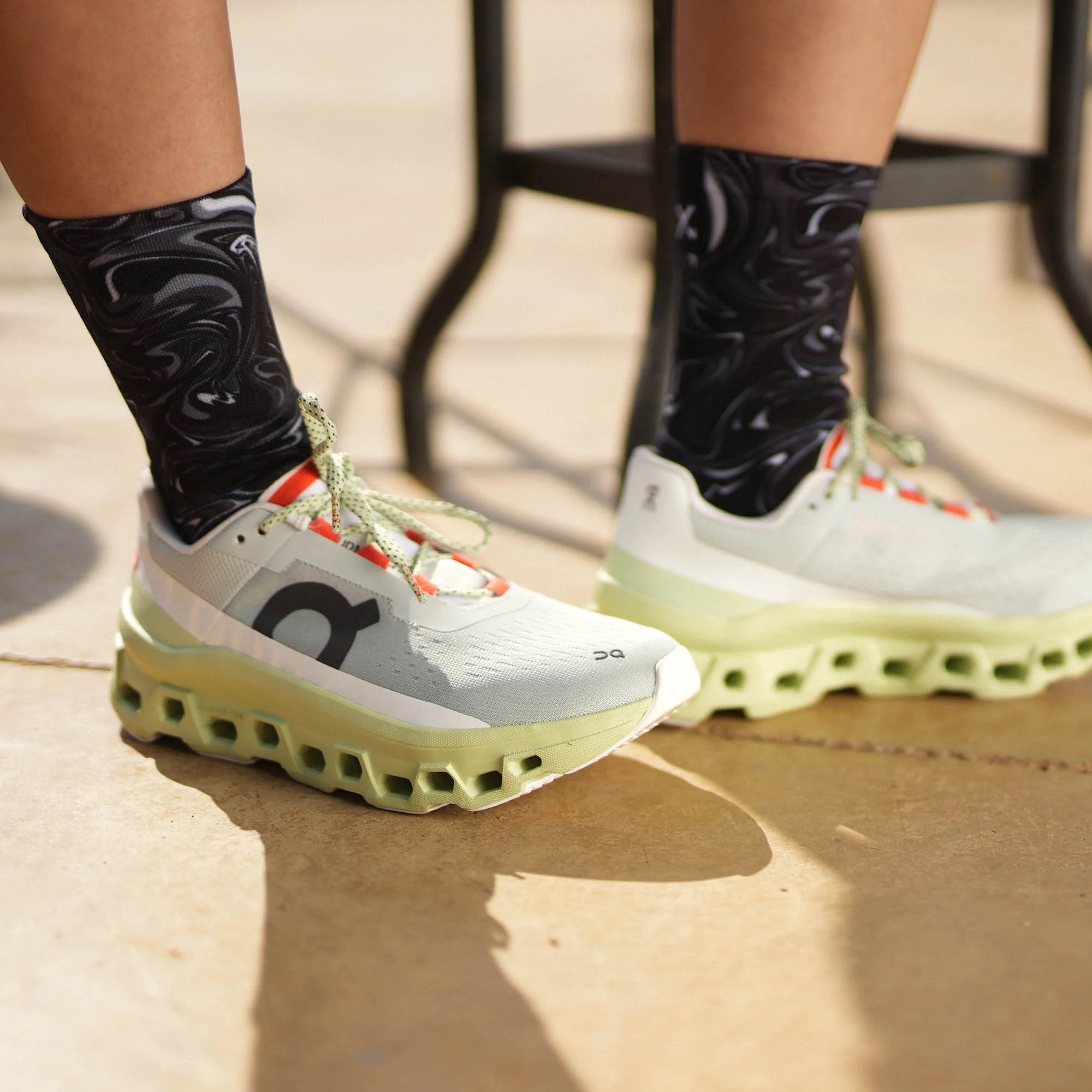 Sox Marble Black Casual Crew Socks