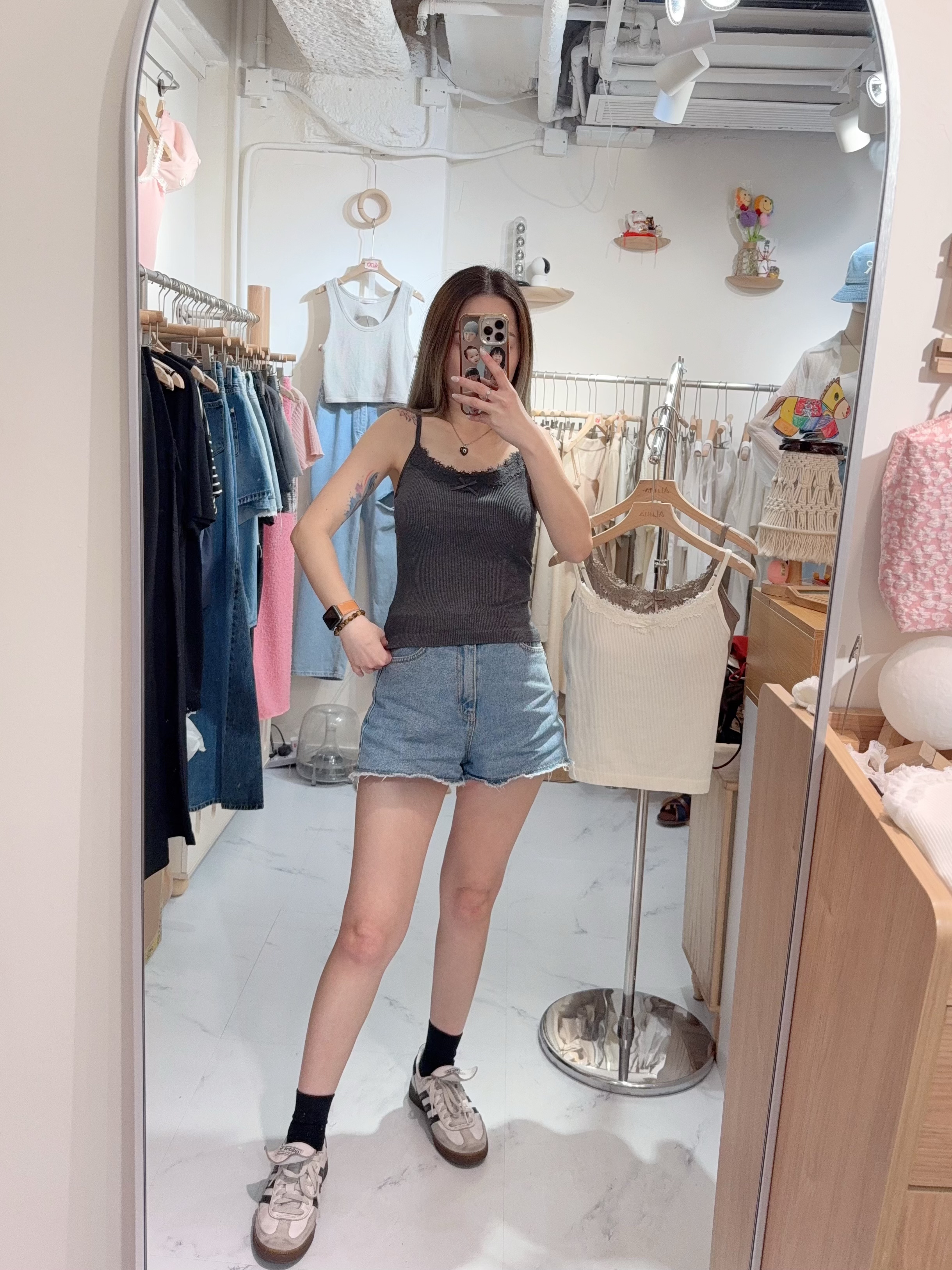 lace邊坑紋bra top