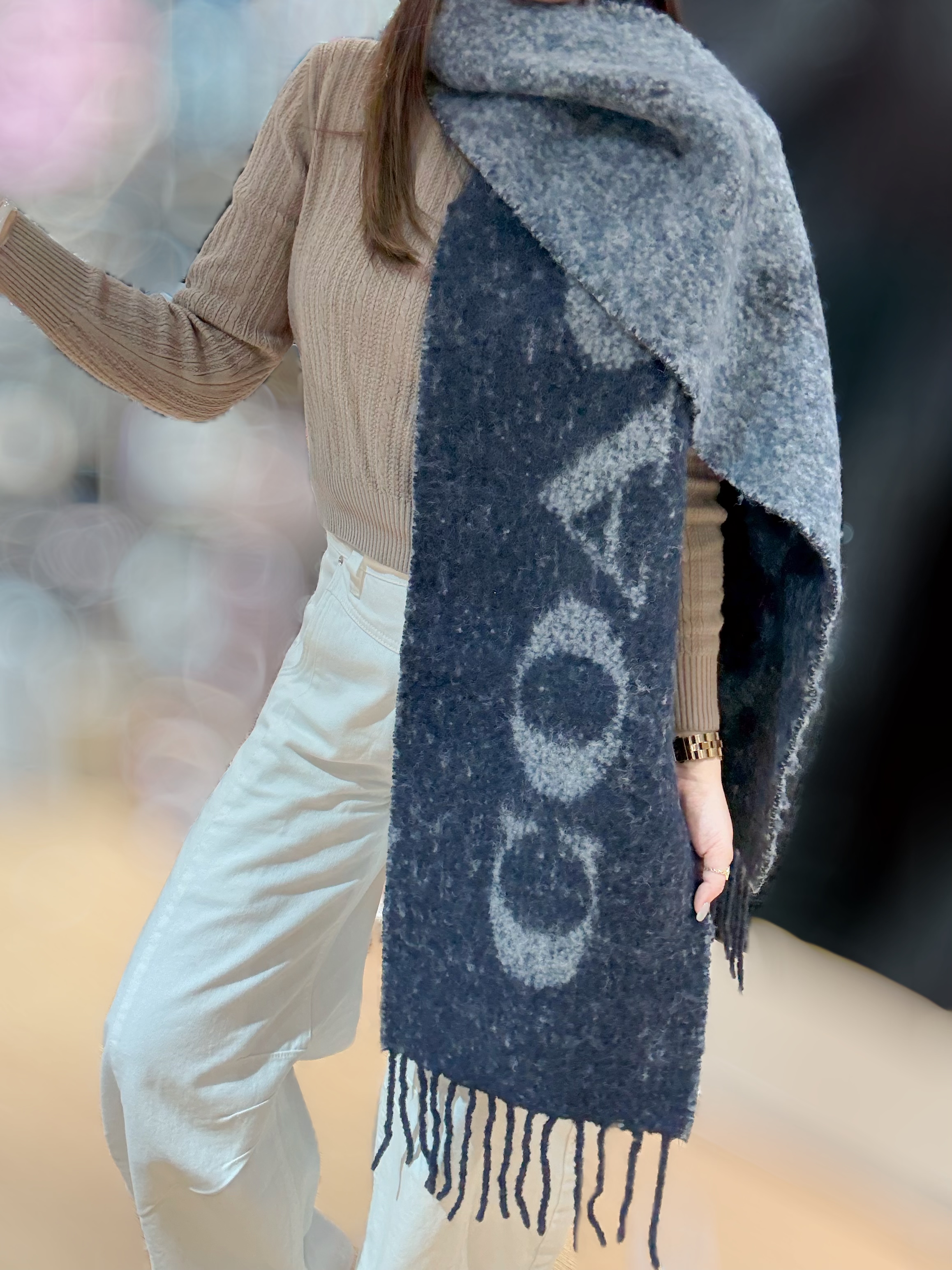 Coach oversized scarf midnight navy