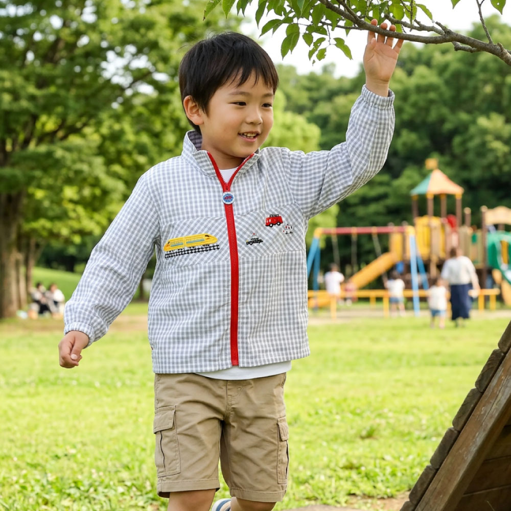 🆕【⭐訂購⭐】 🇯🇵日本直送🌀 日本品牌 Bab Chip 交通工具 格仔紋風褸［2款選］🌀[PLCA-0104] [260406]