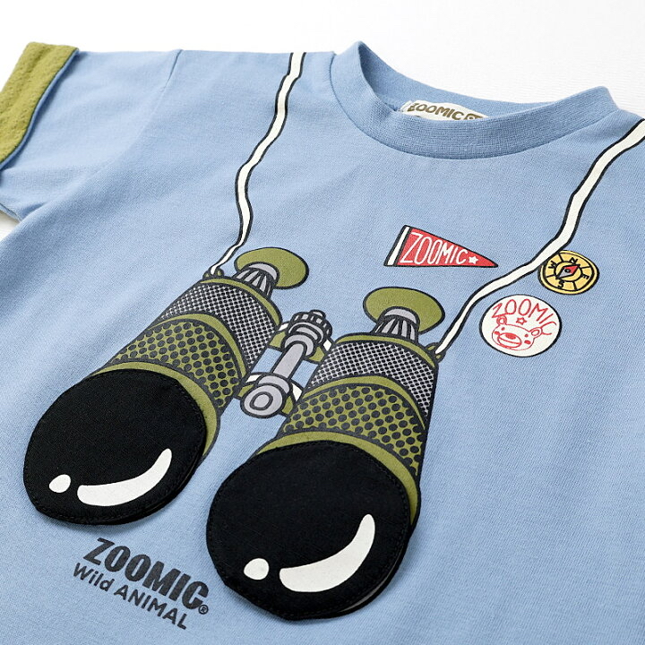 🇯🇵預訂 日本直送🇯🇵Zoomic兩色望遠鏡翻蓋前後印花撞色短袖T恤