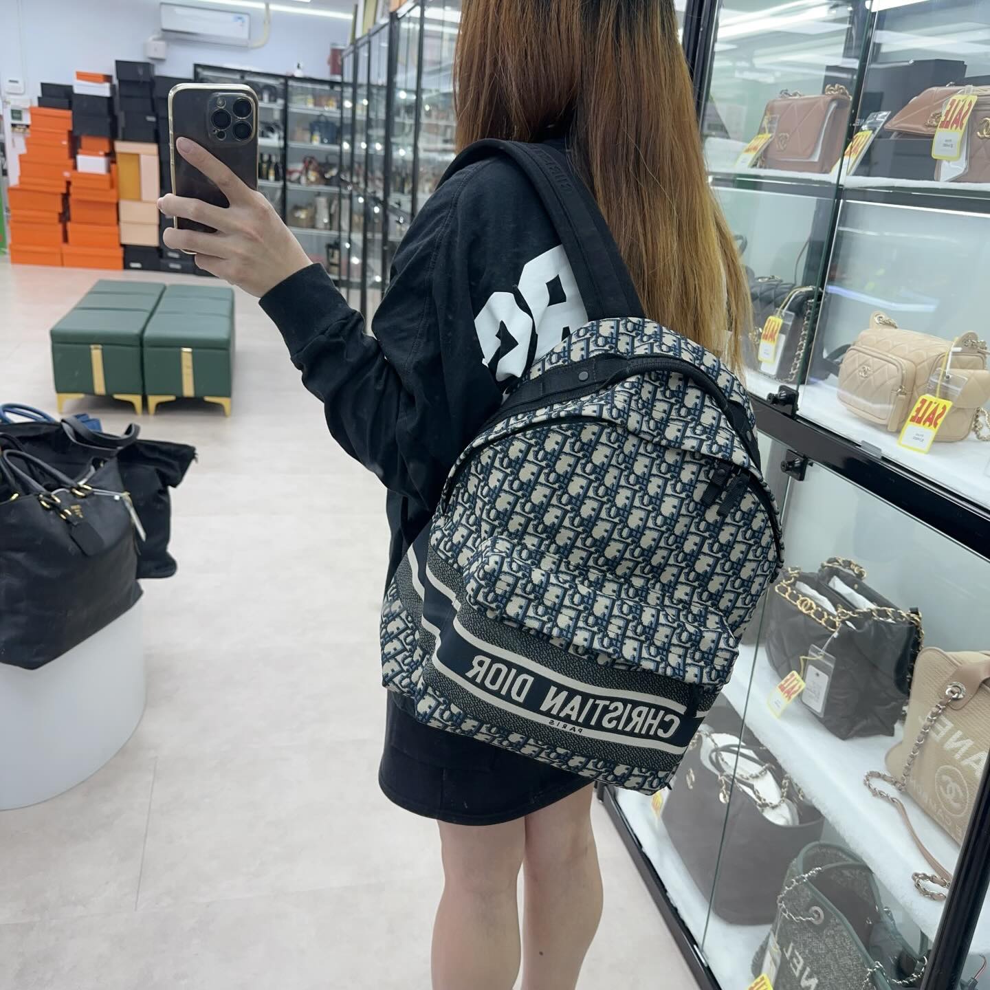 DIOR 🤍PRE OWNED Oblique 藍色緹花背包 2024年💙