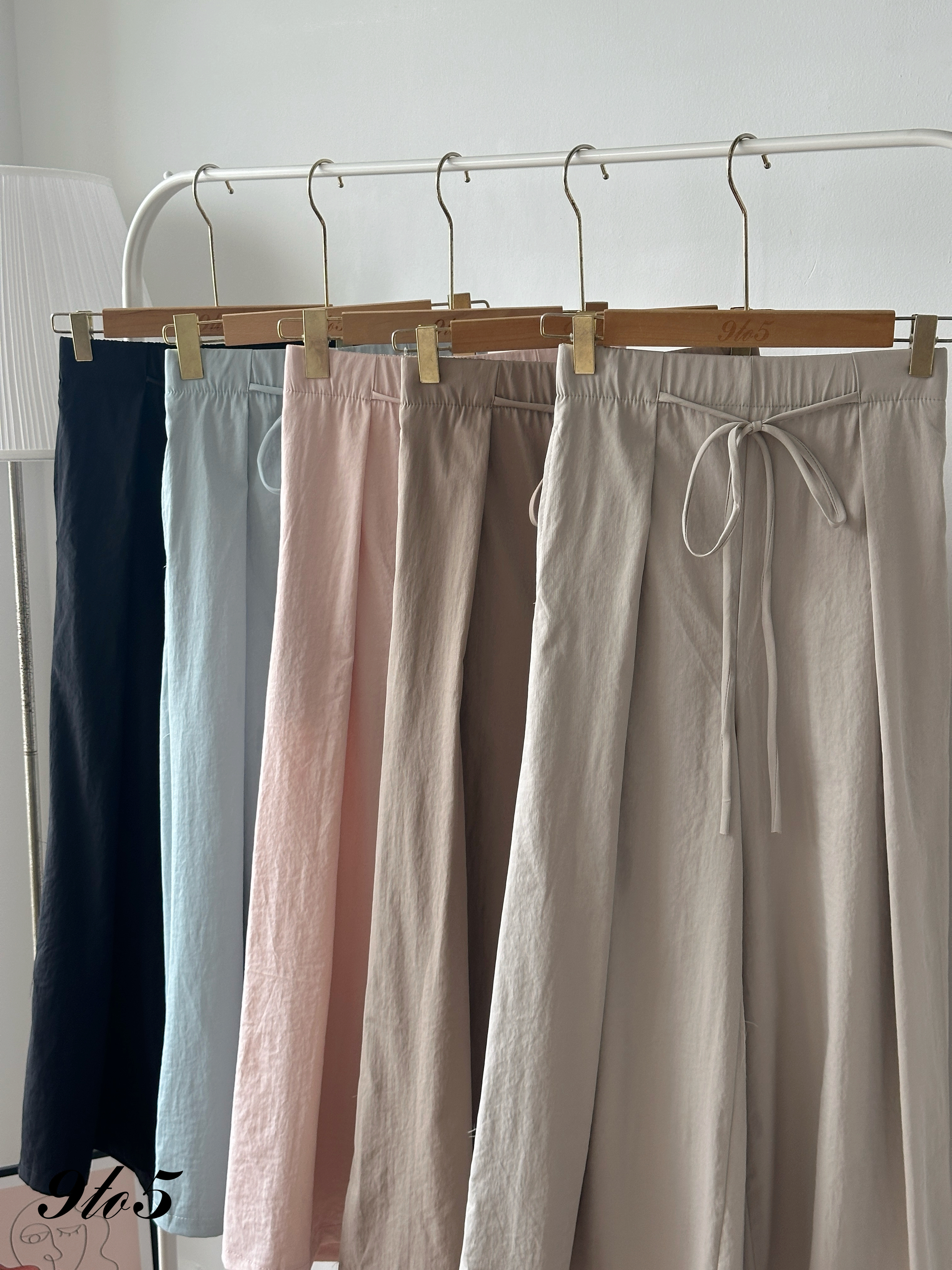 S1954 Self-tie Wide Leg Pants - 5 Colors 
