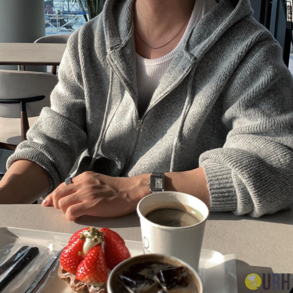 【100%保證韓國直送】Square Two-way 雙向拉鍊連帽冷衫外套套裝 [Set] RL114748