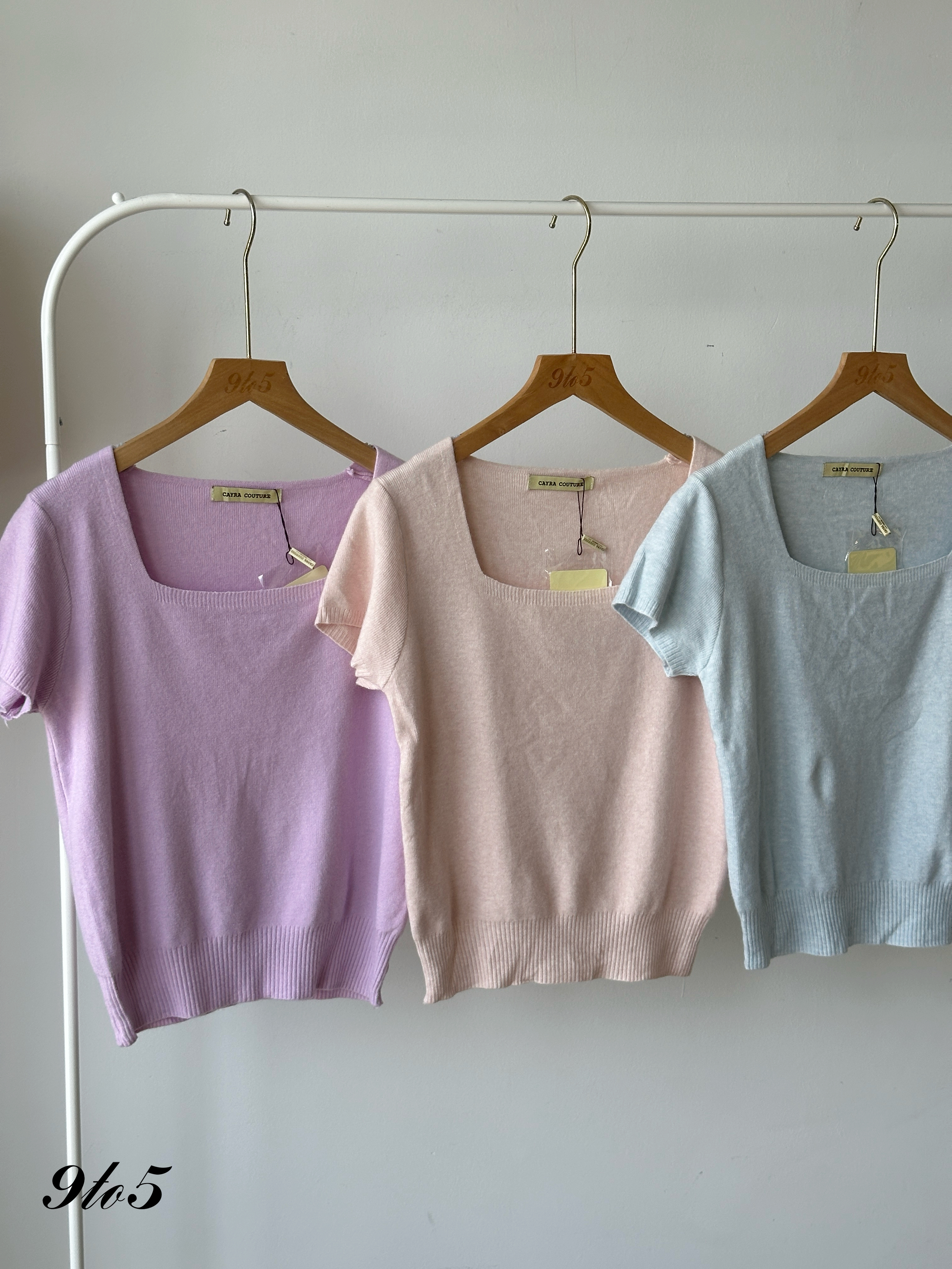 T4120 Square Neck Knit Top - 6 Colors 