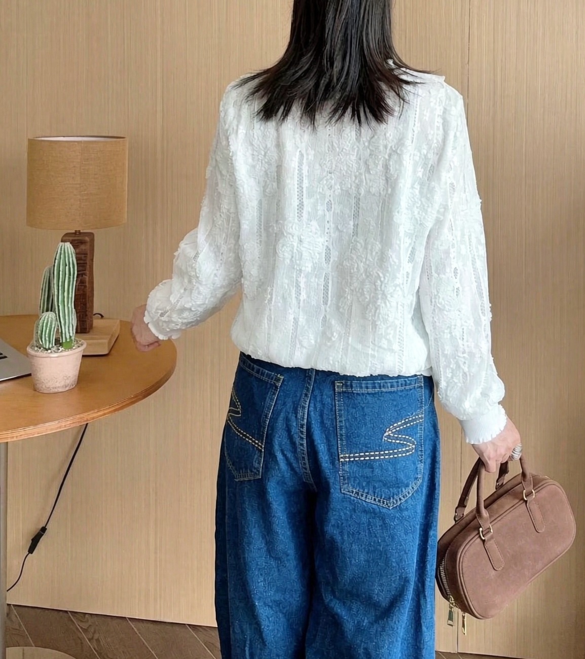 重工蕾絲刺綉上衣(M38寸胸/L40寸/XL42寸)