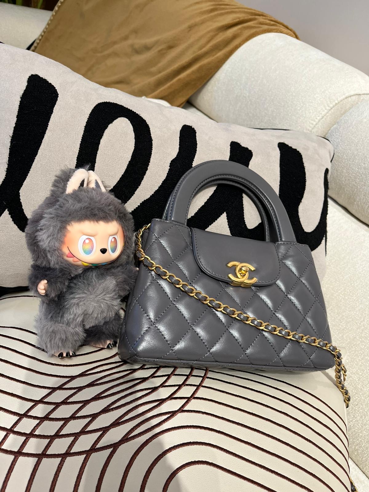 Chanel Mini Kelly Grey Calfskin 100Authentic , 98%New ✅收據副本✅晶片✅Dust bag ✅Box