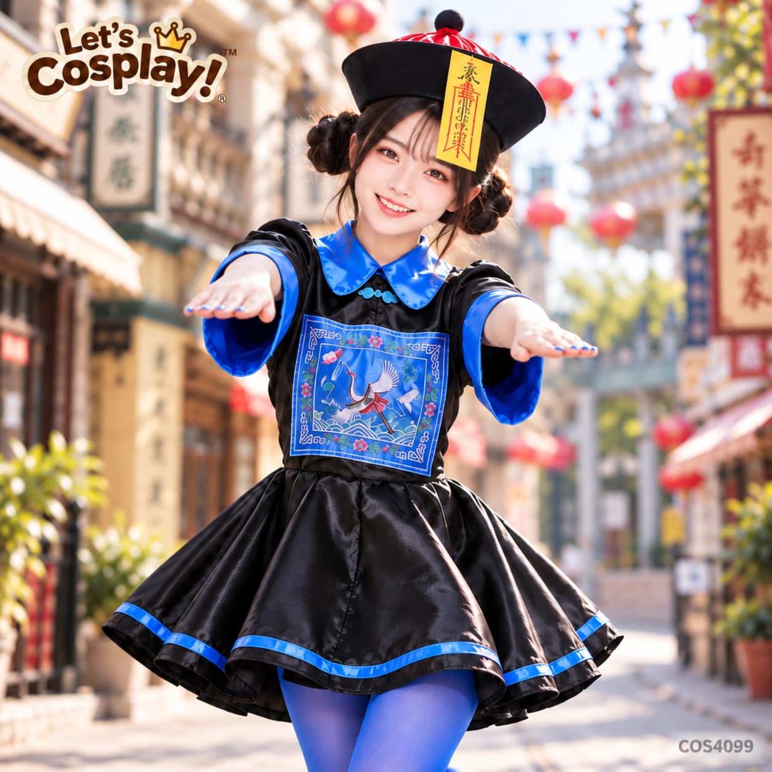 女成人中國殭屍萬聖節服裝｜中式殭屍連身裙符咒帽 Costume Halloween 情侶親子扮裝