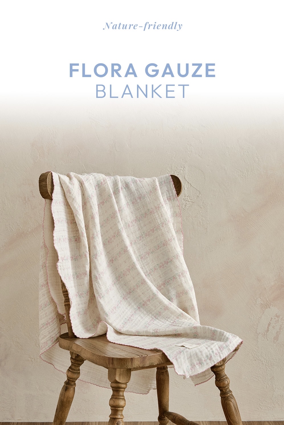 26S/S DTD Flora碎花溫馨系列-棉紗輕薄蓋毯 (M/L)