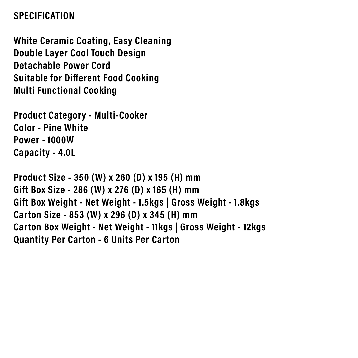 Faber 4.0L Pine-S Multi Cooker FMC 3508WH