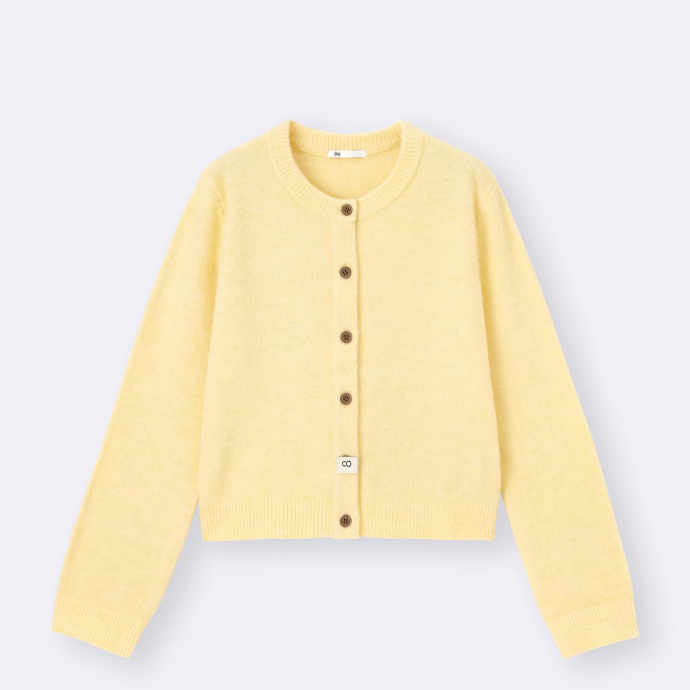 GU Puff Knit Crew Neck Cardigan